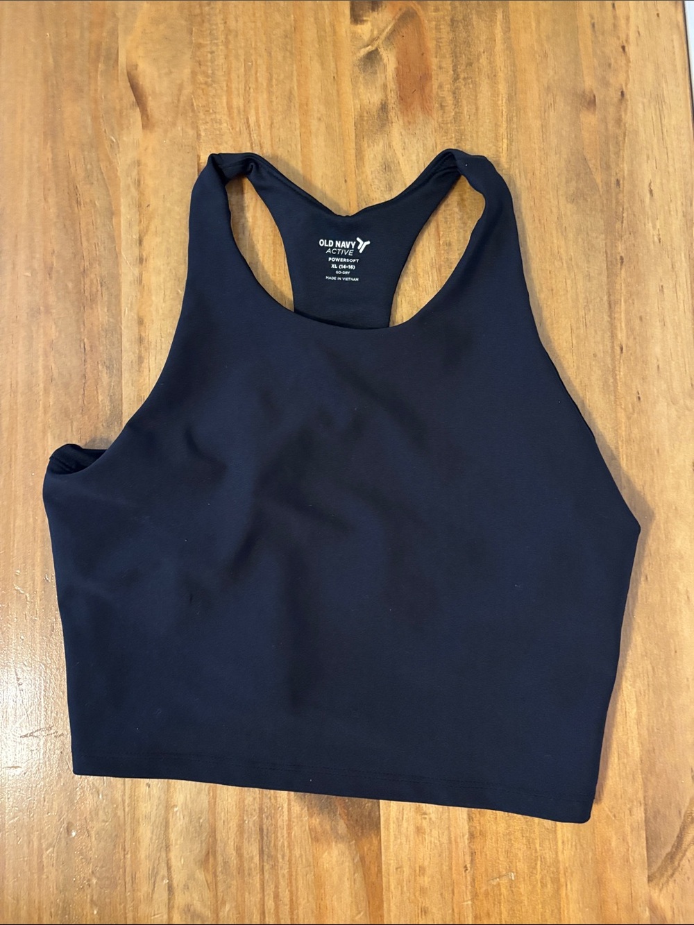 Old Navy Black High-Neck Racerback Sports Crop